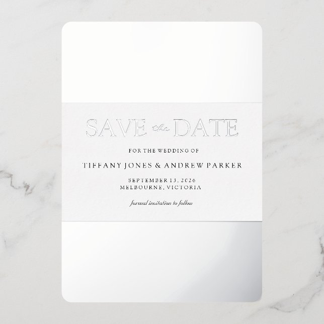 Faire-Part de Mariage Moderne Tendance Feuille d'A (Recto)