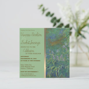 Faire-part de mariage Monet de feuillage peint vin