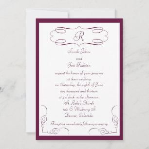 Faire-part de mariage Monogram Bourgogne