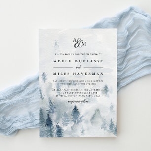 Faire-part de mariage Monogram Reverie d'hiver
