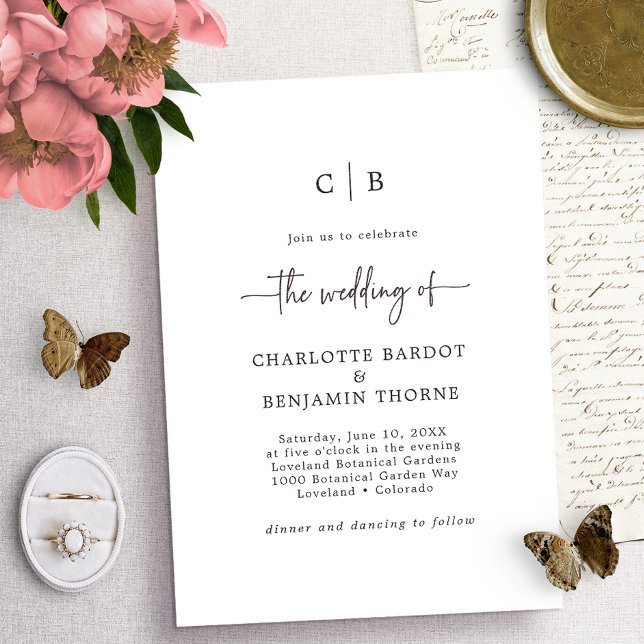 Faire-part de mariage Monogramme de script (Créateur téléchargé)