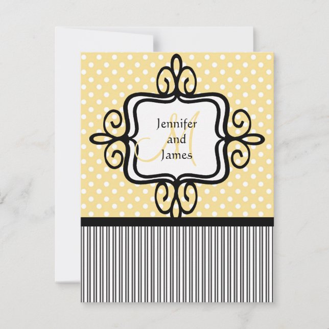 Faire-part de mariage Monogramme Dots (Devant)