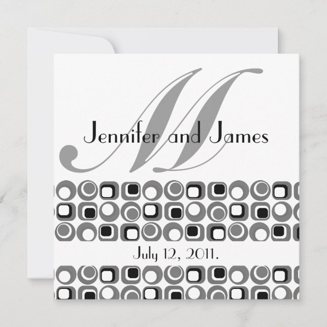 Faire-part de mariage Monogramme moderne (Devant)