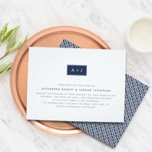 Faire-part de mariage Monogramme moderne couleur p