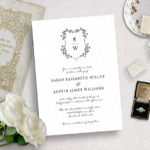 Faire-part de mariage Monogramme simple