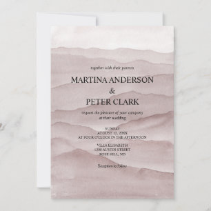 Faire-part de mariage montagnes rose poussiéreux a