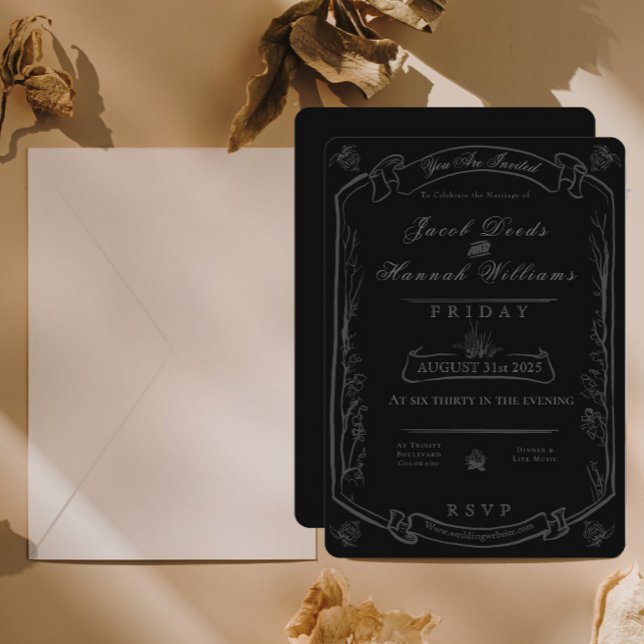 Faire-part de mariage Moody de la forêt gothique (Créateur téléchargé)