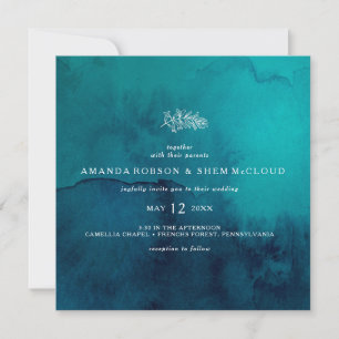 Faire-part de mariage Moody Ocean Watercolor