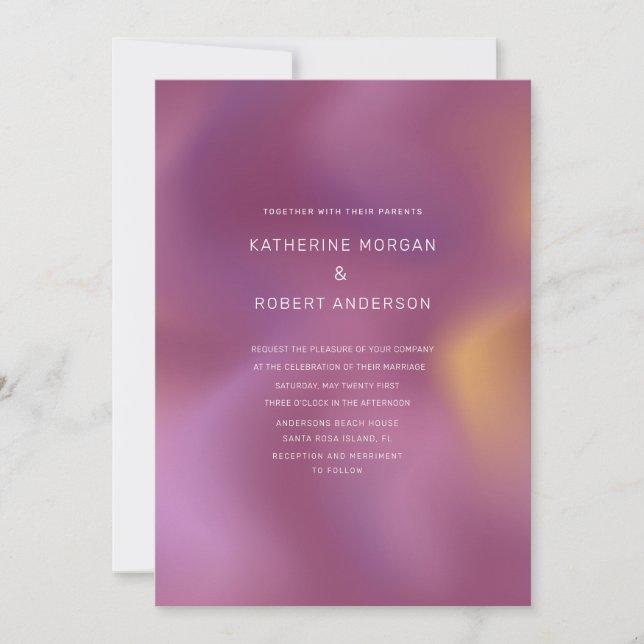 Faire-part de mariage Motif moderne Ombre métalliq (Devant)