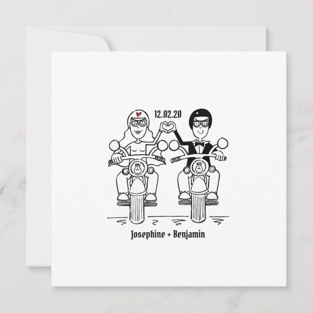 Faire-part de mariage moto moto moto moto personna (Devant)