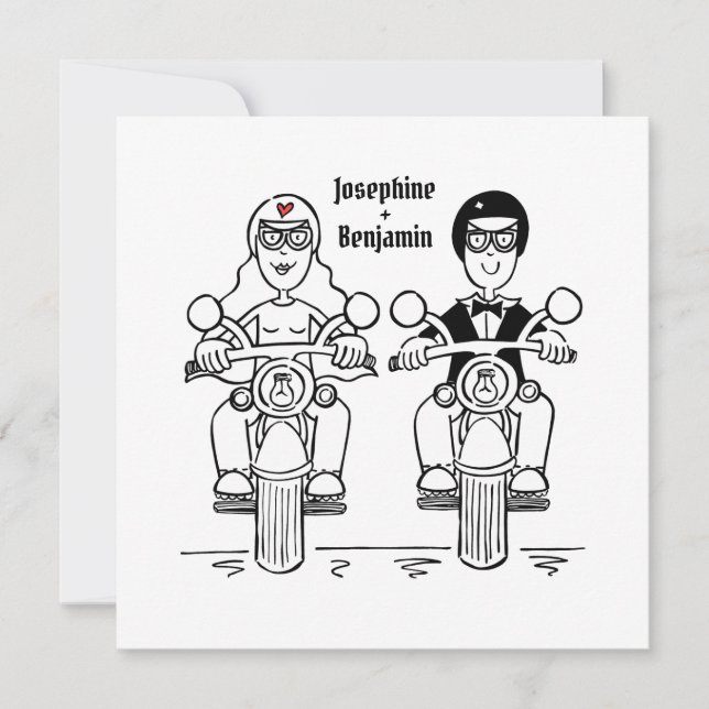 Faire-part de mariage moto moto moto moto personna (Devant)