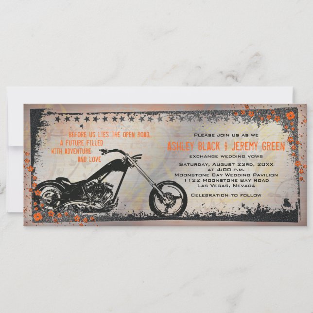 Faire-part de mariage motocycliste (Devant)