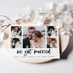 Faire-part de mariage multiphoto décontracté Scrip