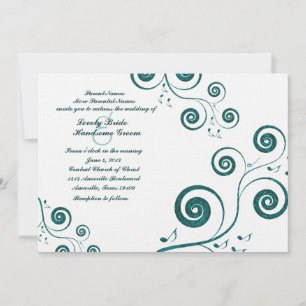 Faire-part de mariage musical Glittery Blue Swirls