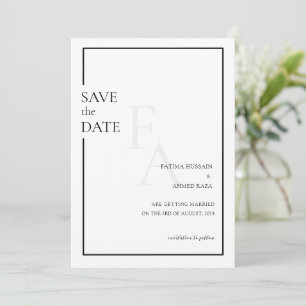 Faire-part de mariage musulman minimaliste monogra
