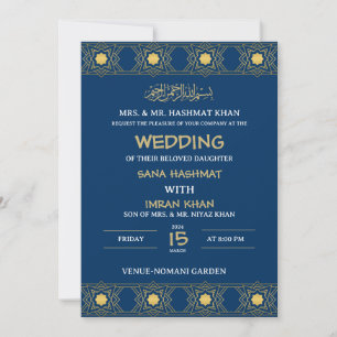 Faire-part de mariage musulmane traditionnelle ble