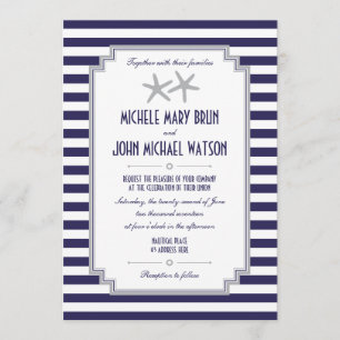 Faire-part de mariage nautique à deux étoiles de m