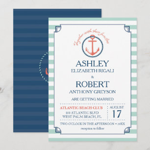Faire-part de mariage nautique - Ancre