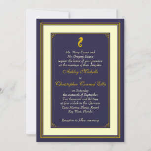 Faire-part de mariage nautique Marine Gold Seahors