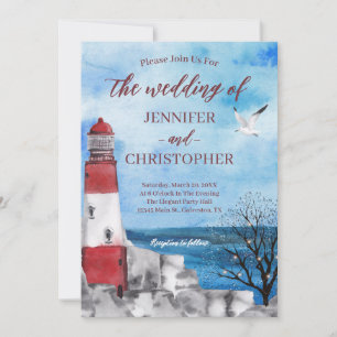 Faire-part de mariage nautique phare