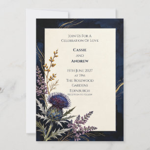 Faire-part de mariage Navy Thistle Copper