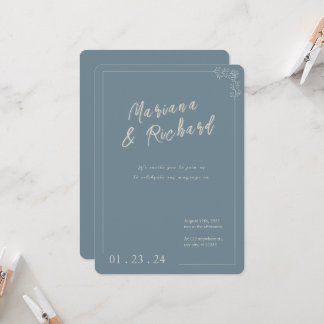 Faire-part de mariage neutre chic