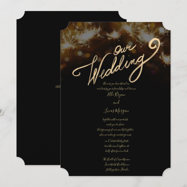 Faire-part de mariage nocturne (Devant / Derrière)