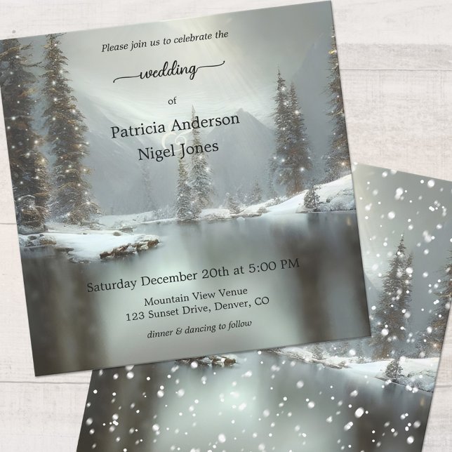 Faire-Part de Mariage Noël en Paysage Hivernal Enc (Créateur téléchargé)