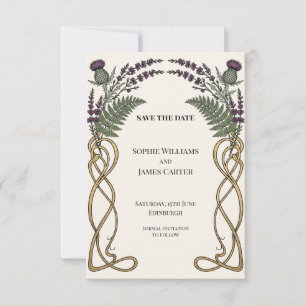Faire-part de mariage Nœud celtique Chardon