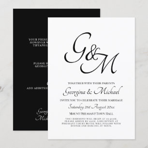 Faire-part de mariage noir blanc classique
