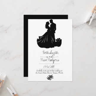 Faire-part de mariage noir et blanc