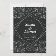 Faire-part de mariage noir et blanc