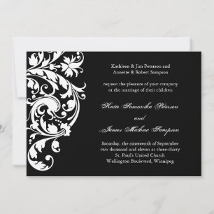 Faire-part de mariage noir et blanc