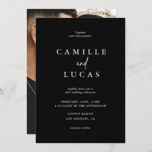 Faire-part de mariage noir et blanc