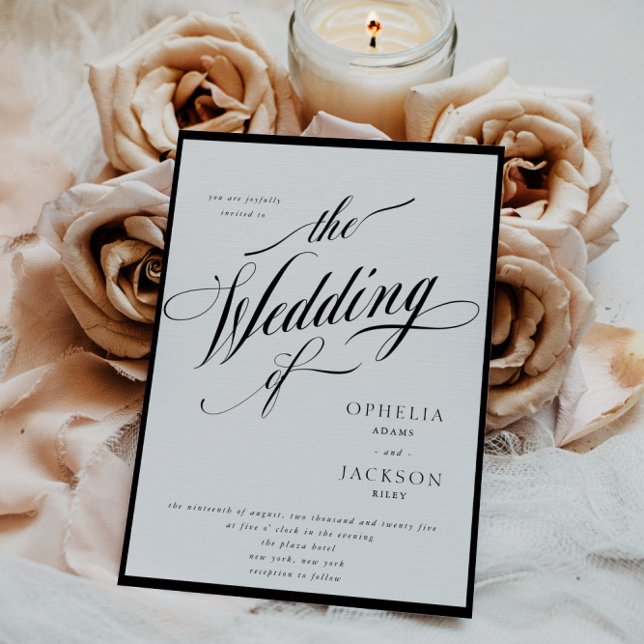Faire-part de mariage noir et blanc classique (Créateur téléchargé)