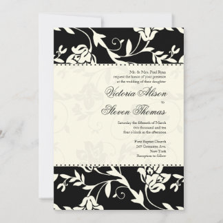 Faire-part de mariage noir et crème
