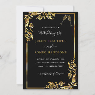 Faire-part de mariage noir et or Concevez votre pr