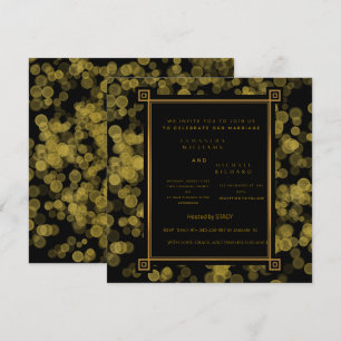 Faire-part de mariage noir et or Luxe modifiable