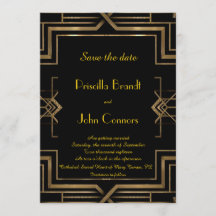 Faire-part de mariage, noir, Gatsby le Magnifique,