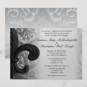 Faire-part de mariage NOIR RICHE de "iron fleur de