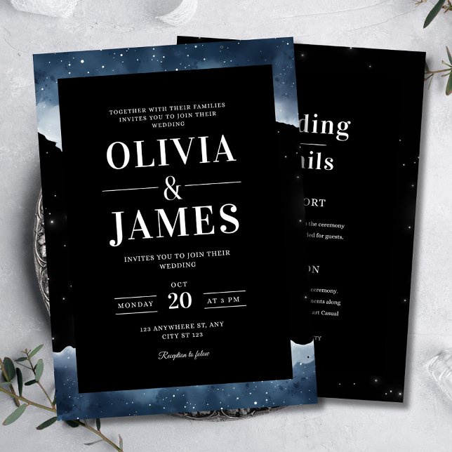 Faire-part de mariage Nuit étoilée, Ciel nocturne  (Créateur téléchargé)