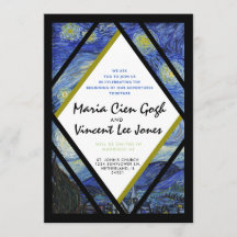 Faire-part de mariage Nuit étoilée de Van Gogh