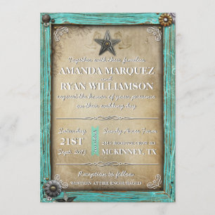Faire-part de mariage occidental de pays rustique