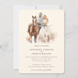 Faire-part de mariage occidental rustique moderne