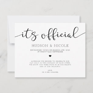 Faire-part de mariage officiel après une fugue