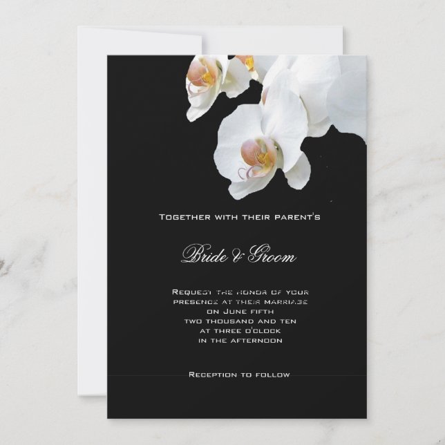 Faire-part de mariage officiel de l'orchidée blanc (Devant)