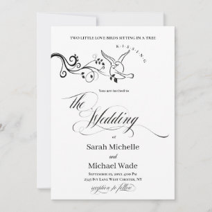 Faire-part de mariage oiseaux de l'amour Classique