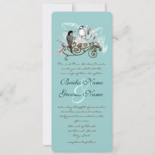Faire-part de mariage Oiseaux de l'amour vintage