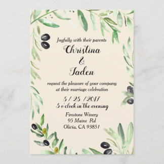 Faire-part de mariage olive