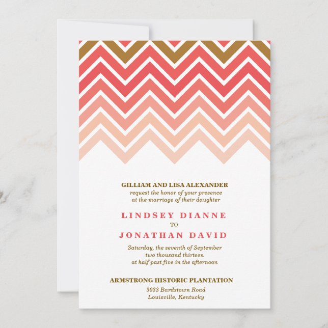 Faire-part de mariage Ombre Chevron (Devant)